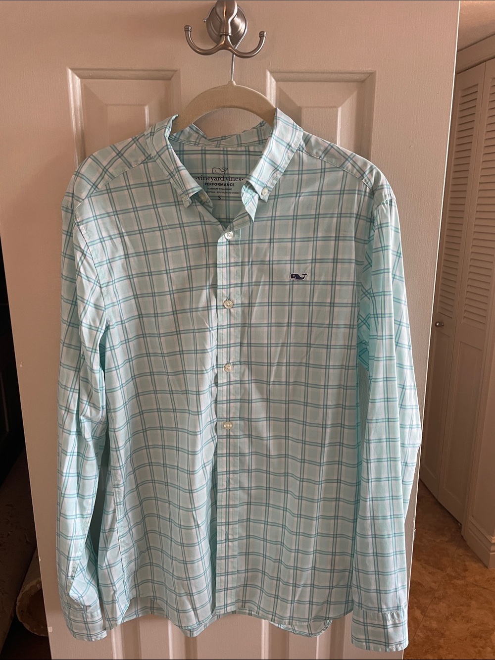 Vineyard Vines Men's Mint Green Plaid Button-Down Shirt